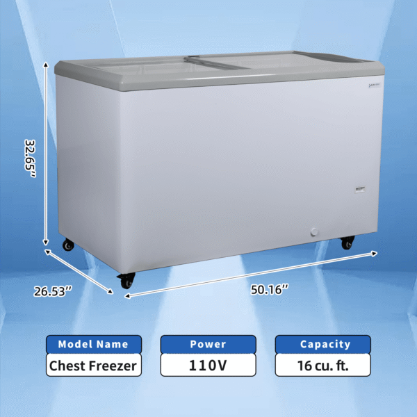 FDF16CF 50'' Width Horizontal Display Island Freezer - Nafcool™ Commercial Freezer Icecream, frozen food, Ice bag - Image 5