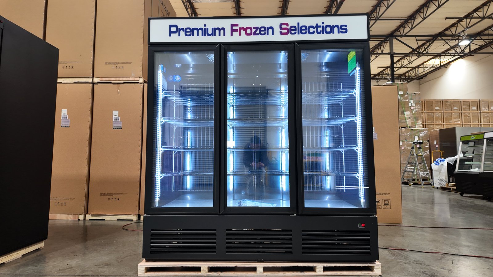 TGDF70'' Three Section Glass Door Merchandiser display Freezer (no wheels)