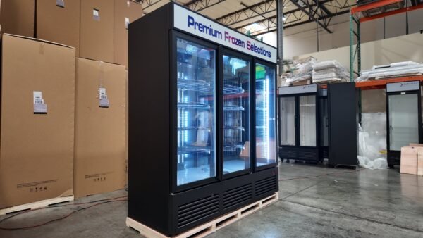 TGDF70'' Three Section Glass Door Merchandiser display Freezer (no wheels) - Image 2