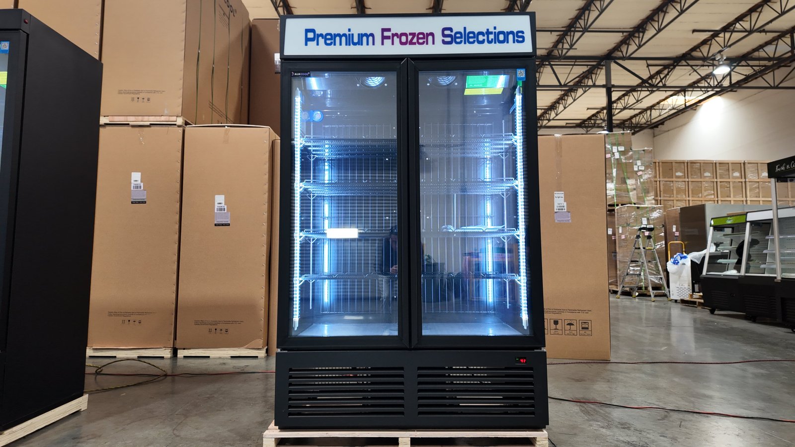 48'' Wide TWO SECTION GLASS DOOR FREEZER