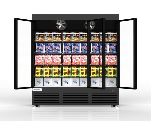 VISUAL THREE SECTION DISPLAY FREEZER W/ SWING DOOR TGDF70 Visualize- BOTTOM MOUNT COMPRESSOR, BLACK, 115V WITH HYDROCARBON REFRIGERANT (no wheels) - Image 4