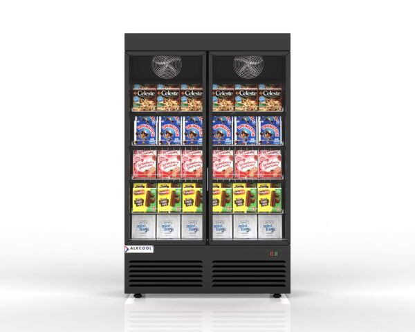 Visual Two Section Display Freezer w/ Swing Door SGDF40N- Bottom Mount Compressor, no wheels, Black, 115v with Hydrocarbon Refrigerant - Image 2