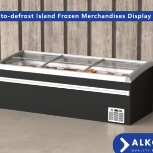 100” Wide SUPERMARKET SLIDING GLASS TOP DISPLAY ISLAND FREEZER (Model: IHF-D2509PB )for Frozen Meat, Frozen Pizza, Icecream and Ice Bag