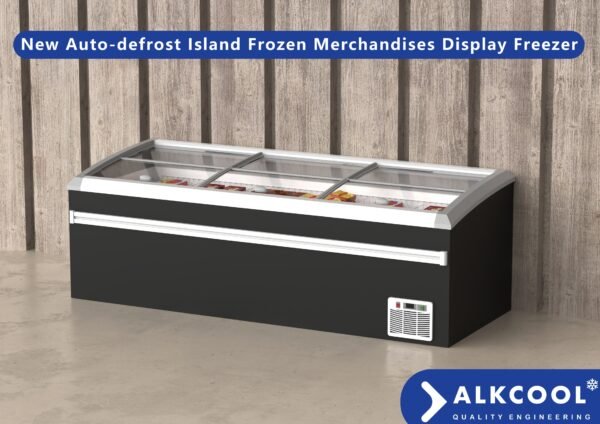 100” Wide SUPERMARKET SLIDING GLASS TOP DISPLAY ISLAND FREEZER (Model: IHF-D2509PB )for Frozen Meat, Frozen Pizza, Icecream and Ice Bag