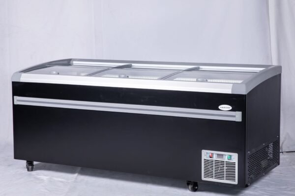 83” wide SUPERMARKET SLIDING GLASS TOP DISPLAY ISLAND FREEZER (Model: IHF-D2209PB )for Frozen Meat, Frozen Pizza, Icecream and Ice Bag - Image 4