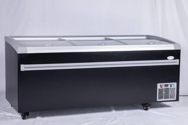 83” wide SUPERMARKET SLIDING GLASS TOP DISPLAY ISLAND FREEZER (Model: IHF-D2209PB )for Frozen Meat, Frozen Pizza, Icecream and Ice Bag - Image 7