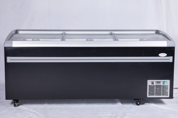 83” wide SUPERMARKET SLIDING GLASS TOP DISPLAY ISLAND FREEZER (Model: IHF-D2209PB )for Frozen Meat, Frozen Pizza, Icecream and Ice Bag - Image 6