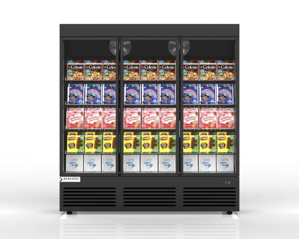 VISUAL THREE SECTION DISPLAY FREEZER W/ SWING DOOR TGDF70 Visualize- BOTTOM MOUNT COMPRESSOR, BLACK, 115V WITH HYDROCARBON REFRIGERANT (no wheels) - Image 3